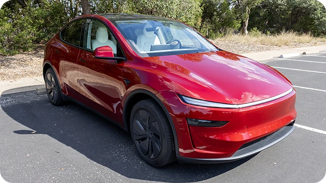 2026 Tesla Model Y Juniper - Red, White Interior