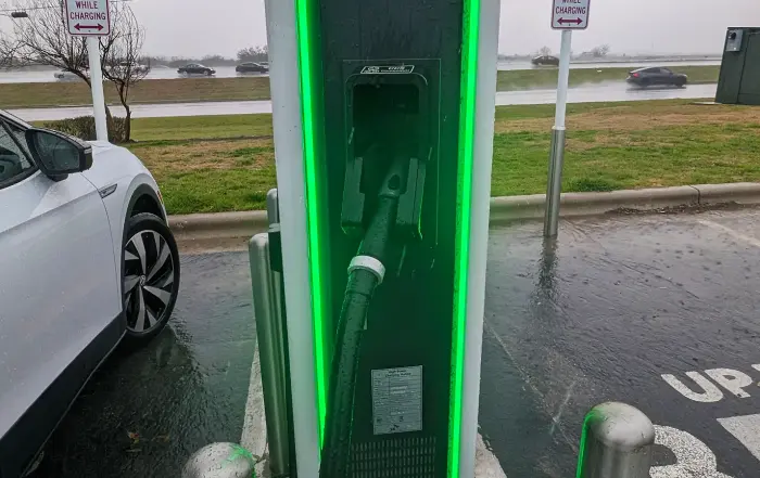 Charging EV in Rain and Lightning