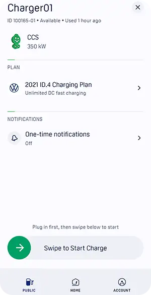 Electrify America Charger Stall Screen