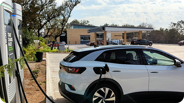 ID.4 Charging at Gas Station