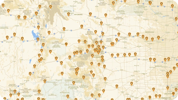 Plugshare Map of 125 kW Chargers