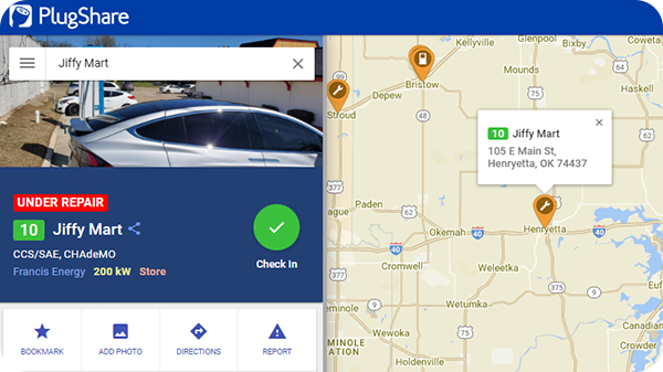 PlugShare Charger Status